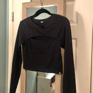 Joylab Black Cut Out Active Crop Top